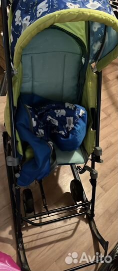 Детские санки коляска с колесами бу