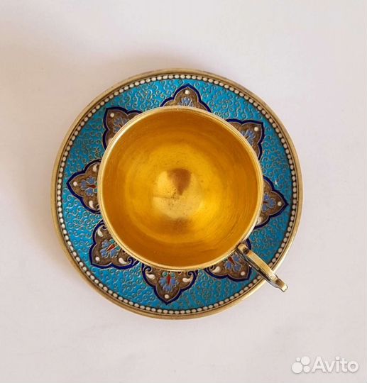 Кофейная пара. Серебро 84. Эмаль