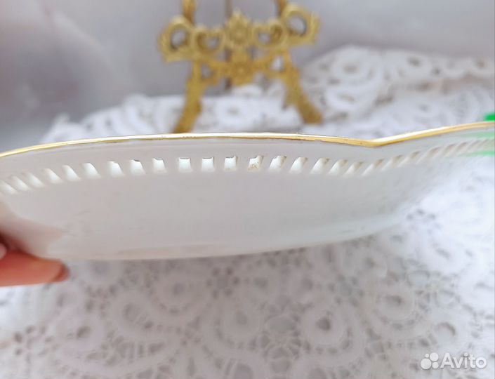 Блюдо сухарница прорезной фарфор Schuman