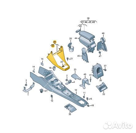 Накладка консоли кпп Volkswagen Polo CWV 244305