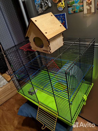 Клетка для грызунов, птиц Inter zoo,с наполнением