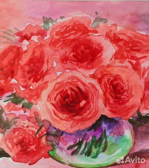 Розы Розы картина Розы акварелью