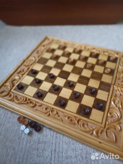 Нарды шашки резные