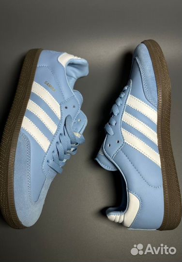 Кроссовки Adidas Samba Blue Люкс