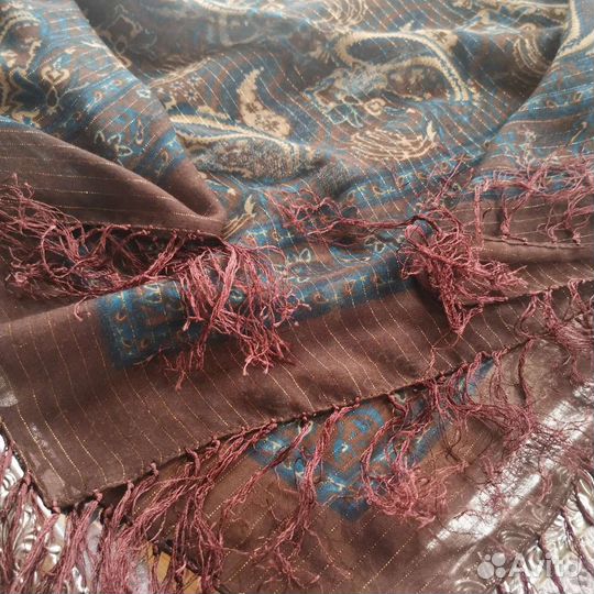 Платок шаль вискоза Коричневая