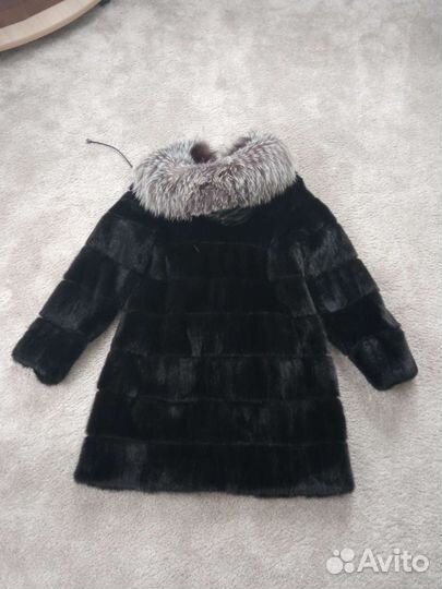 Шуба норковая с капюшоном 50 52 размер