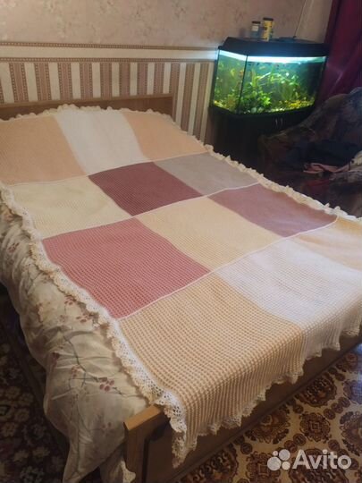 Вязаный плед ручная работа