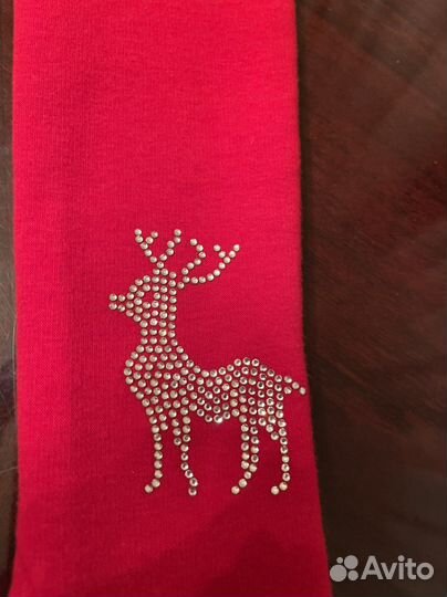 Перчатки длинные Новогодние женские красные