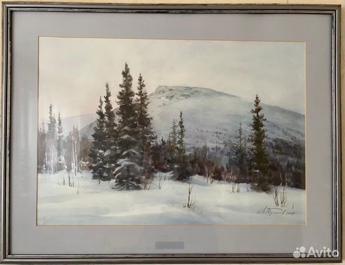 Акварель Отроги Саленера 39/55см в раме