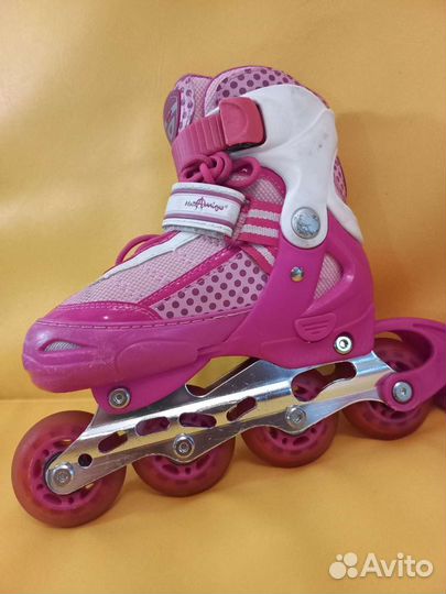 Коньки роликовые раздвижные стелька 17-19 см