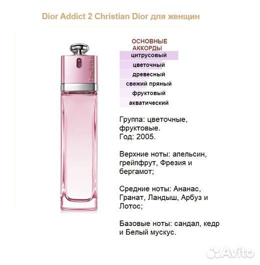 Dior Addict 2, духи высокой концентрации