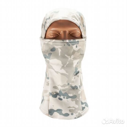 Тактическая балаклава флисовая, белый камуфляж