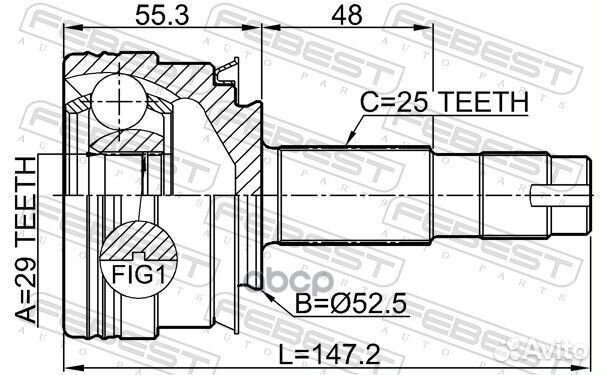 ШРУС наружный 29X52.5X25 chevrolet aveo 09- 101