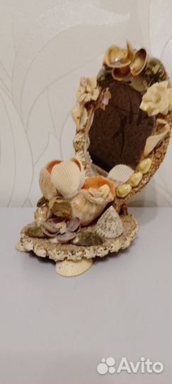 Зеркало настольное из ракушек