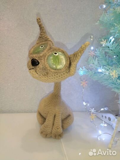 Кот Сиам вязаная игрушка хэндмейд