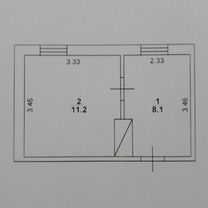 1-к. квартира, 19,3 м², 2/2 эт.