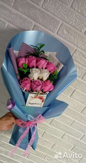 Букет из мыльных роз