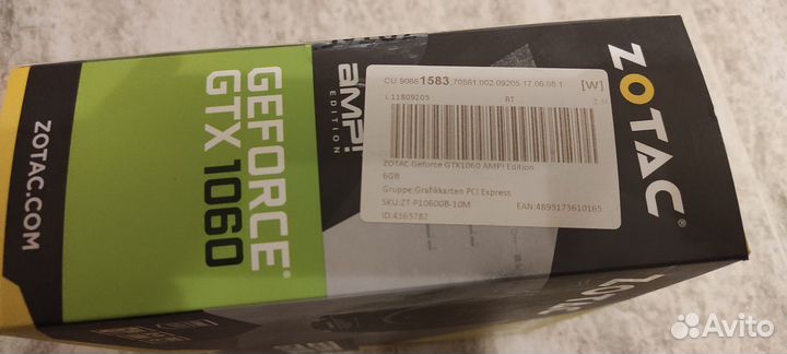 Видеокарта gtx 1060 6gb