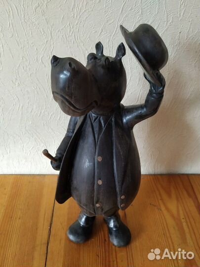 Статуэтка Бегемот из черного дерева Эбен
