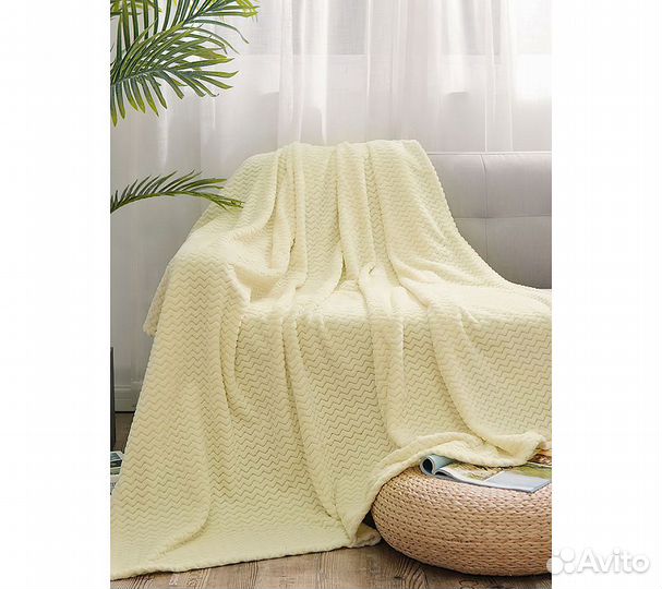 Плед GoodNight Велсофт 150х200, бледно-желтый
