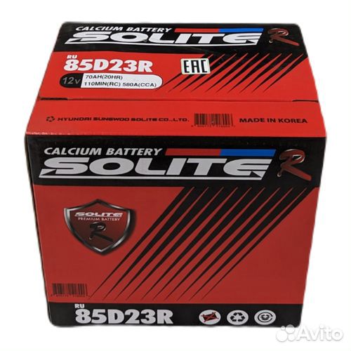 Аккумулятор Solite R 85D23R (70Ач, 580А)