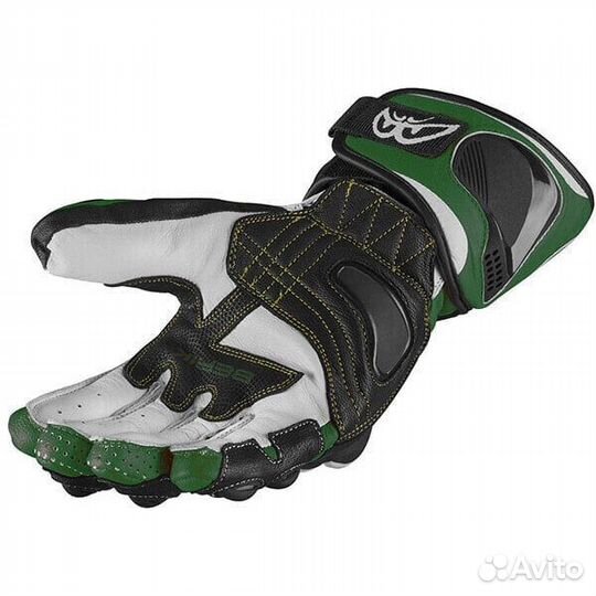 Motorcycle Racing мотоперчатки In Leather Berik 2.0 195106 Pista Black Green White Certified