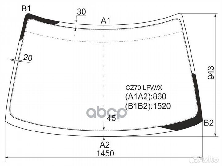 Стекло лобовое mitsubishi RVR 91-97 cz70lfwx XYG