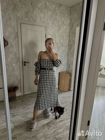 Платье в клетку m