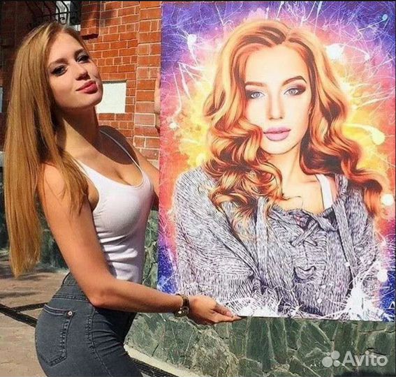 Портрет фото на холсте, под заказ, дрим арт, шарж