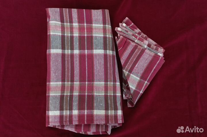 Скатерть и салфетки из хлопка, для дачи, СССР