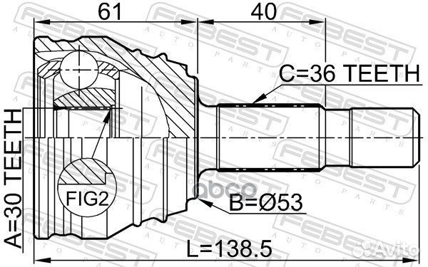 2310-029 шрус наружный к-кт VW Golf 1.4-2.0/1