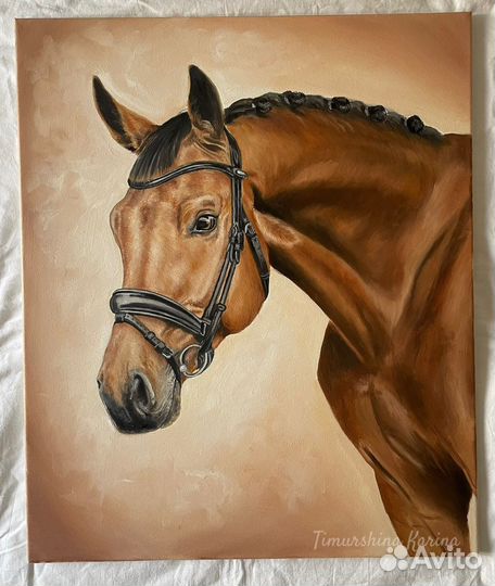 Портрет питомца маслом на холсте картина