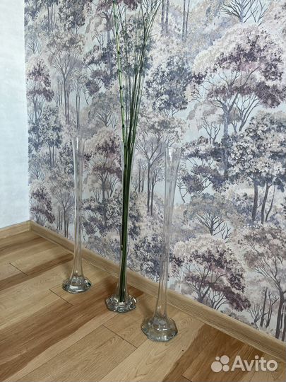 Ваза стеклянная, высокая