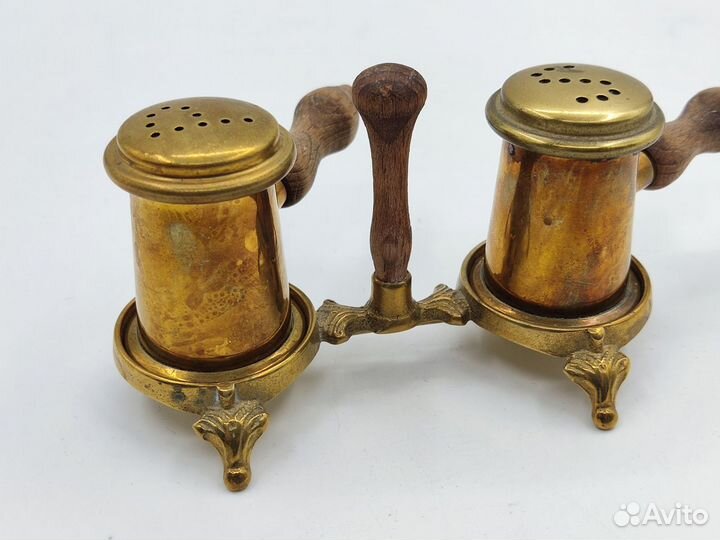 Набор для специй. Латунь, дерево