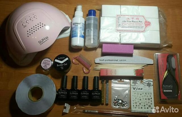 Набор для наращивания ногтей с лампой проф 48вт