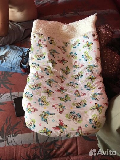 Кокон-конверт из натуральной овчины (новый)