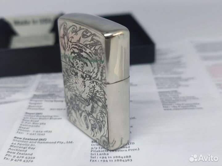 Зажигалка zippo replica sterling armor тигр