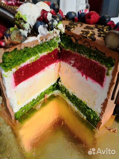 Торт Мята Шпинат Малина Лимонный Чизкейк