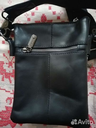 Сумка мужская натуральная кожа через плечо