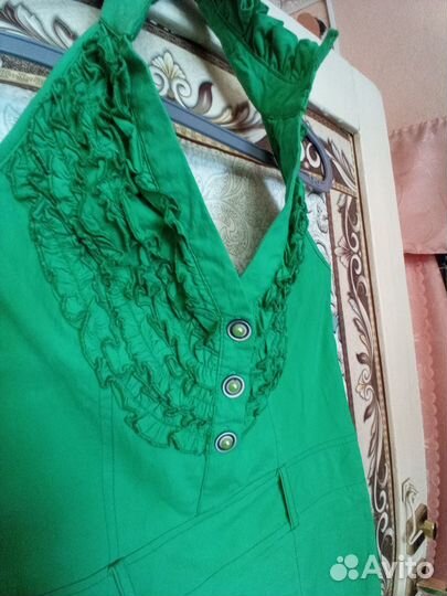 Сарафан летний на стройную девушку,изумруд S