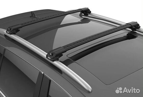 Багажник поперечины Turtle air1 черный на рейлинг