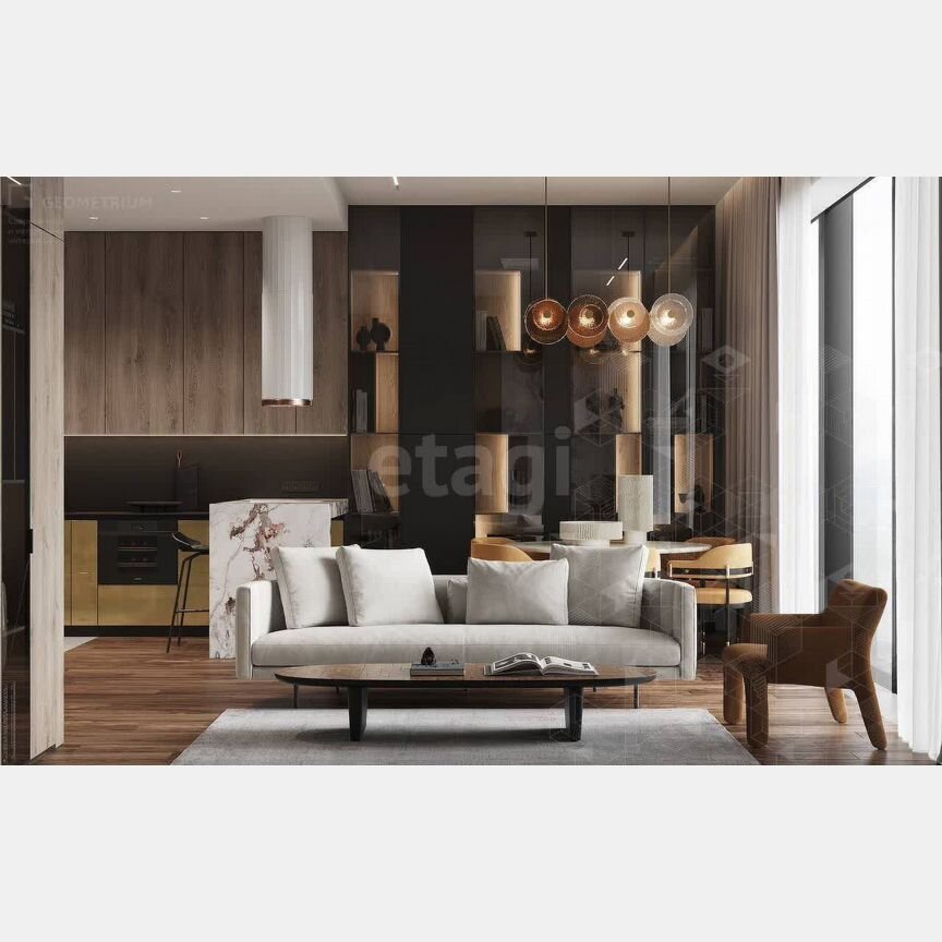 1-к. апартаменты, 41,7 м², 3/55 эт.