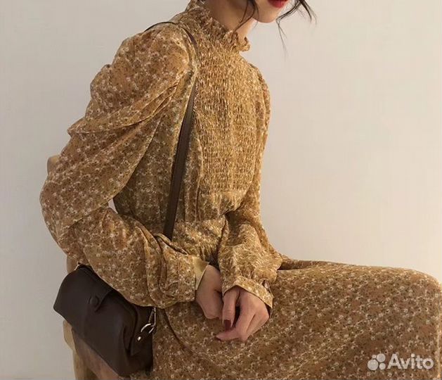 Винтажное платье в корейском стиле размер М