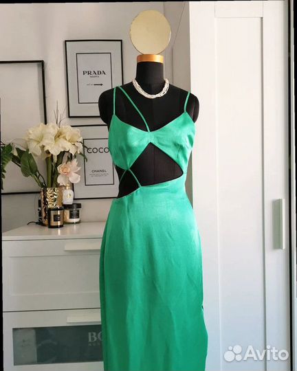 Платье атласное zara