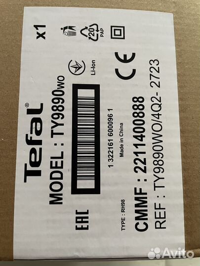 Новый Пылесос Tefal X-Force 11.60 Aqua TY9890WO