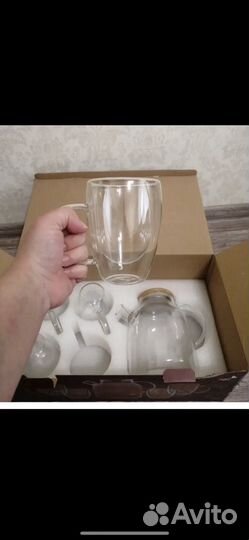 Набор стаканов с чайником