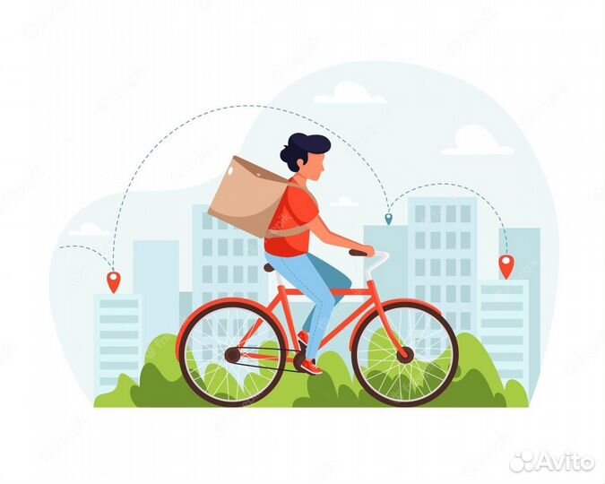 Курьер на велосипеде в Москве