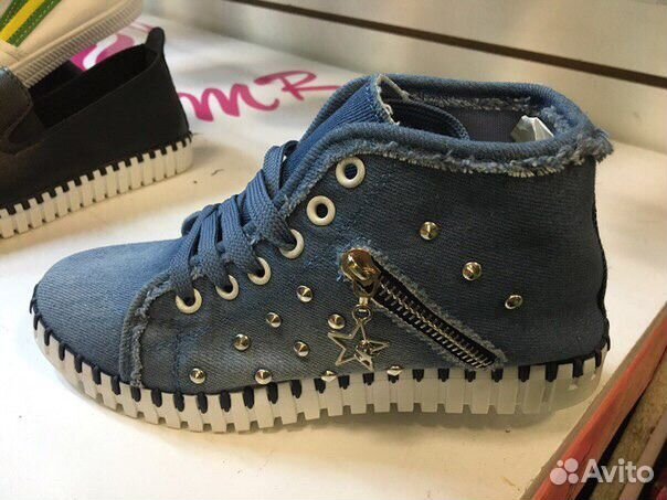 Кеды джинсовые