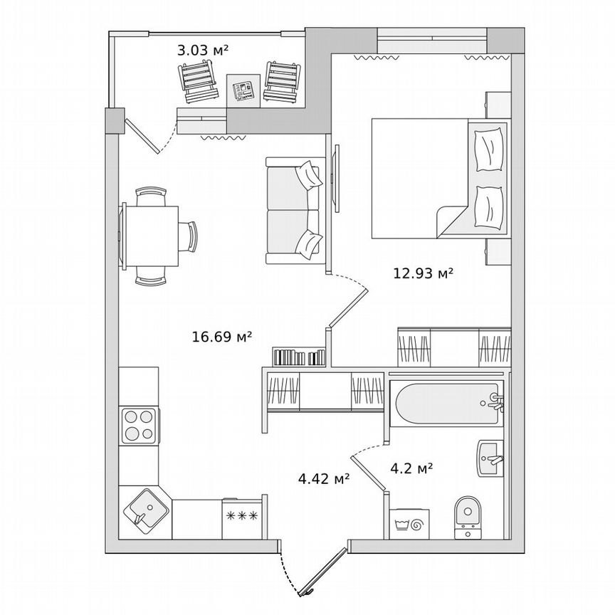 1-к. квартира, 37,3 м², 5/9 эт.