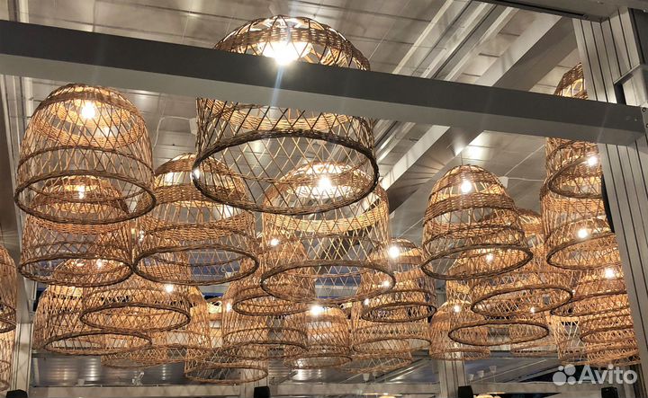 Плетеный светильник абажур